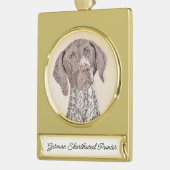 Duitse schilderkunst met horthaired pointer verguld banner ornament (Links)