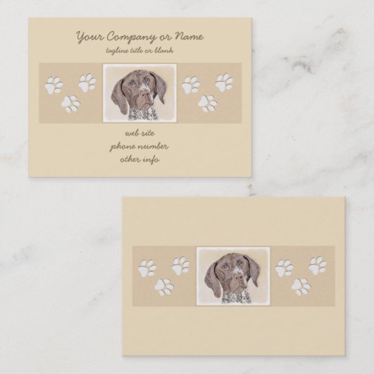 Duitse schilderkunst met horthaired pointer visitekaartje (Voorkant / Achterkant)