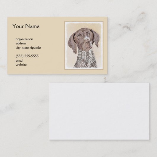 Duitse schilderkunst met horthaired pointer visitekaartje (Voorkant / Achterkant)