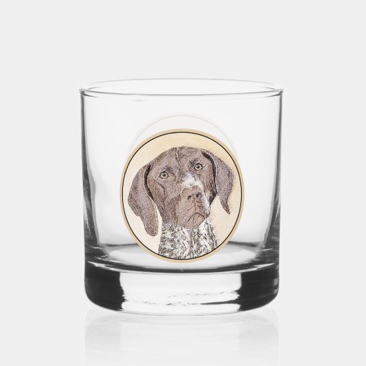 Duitse schilderkunst met horthaired pointer whisky glas (Voorkant)