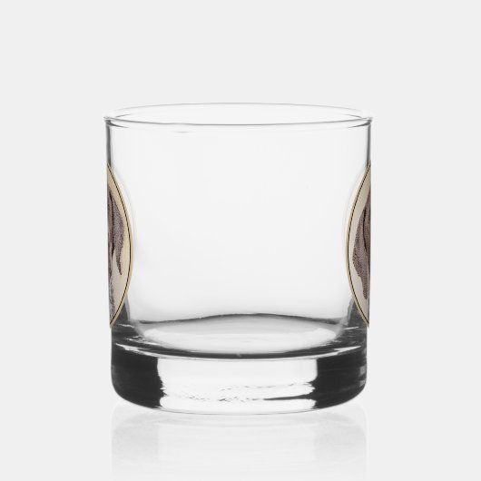 Duitse schilderkunst met horthaired pointer whisky glas (Links)