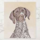 Duitse schilderkunst met horthaired pointer wijn etiket (Enkel label)