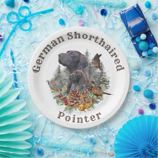 Duitse schoorsteenwijzer in winterpapierfabriek papieren bordje (Feest)