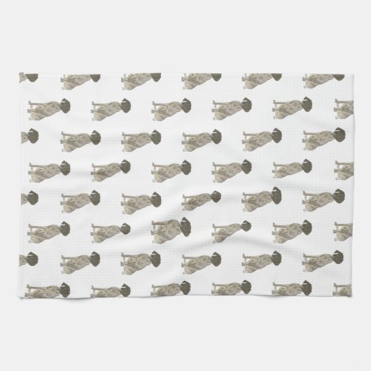 Duitse schoorsteenwijzer (lever en wit) theedoek (Horizontaal)