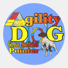 Duitse schotel met geschorste pointer-behendigheid ronde sticker