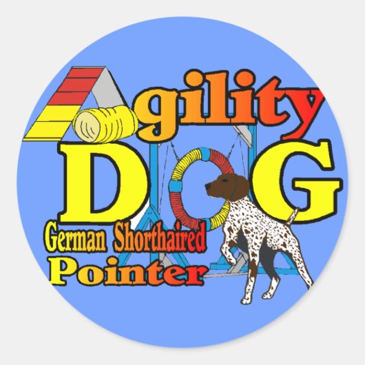 Duitse schotel met geschorste pointer-behendigheid ronde sticker (Voorkant)