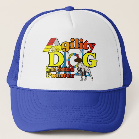Duitse schotel met geschorste pointer-behendigheid trucker pet (Voorkant)