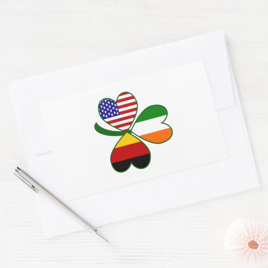 Duitse Shamrock Rechthoekige Sticker (Envelop)