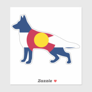 Duitse Shepard Colorado Vlag Sticker