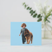 Duitse Shepard en jongen Briefkaart (Staand voorkant)