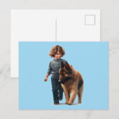 Duitse Shepard en jongen Briefkaart (Voorkant / Achterkant)