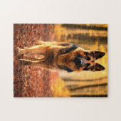 Duitse Shepard in bos puzzel (Horizontaal)