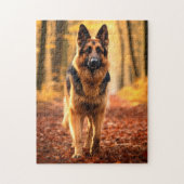 Duitse Shepard in bos puzzel (Verticaal)