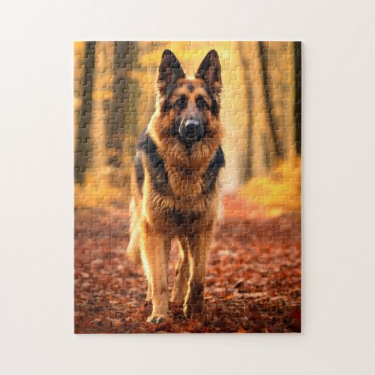 Duitse Shepard in bos puzzel Legpuzzel (Verticaal)