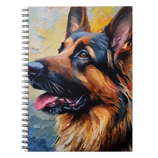 Duitse Shepard olieverfschilderij Notitieboek (Voorkant)