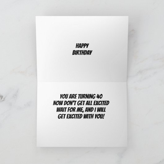 DUITSE SHEPARD ZEGT "HAPPY 40th" Kaart (Binnen)