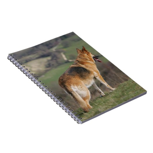 Duitse Shephard die naar beneden kijkt Notitieboek (Rechterzijde)