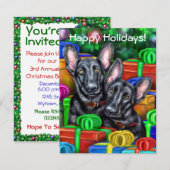 Duitse Shepherd BLK Open Gifts Kerstmis Kaart (Voorkant / Achterkant)