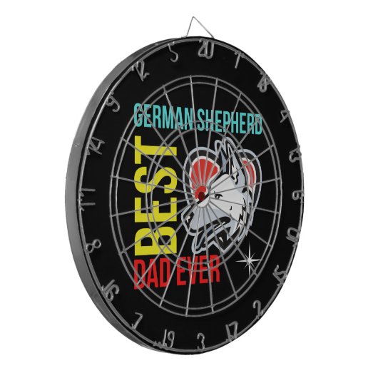 Duitse Shepherd Dad, Dog Dad Dartbord (Voorkant Links)