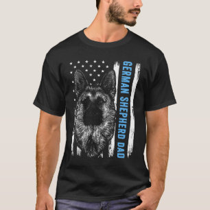 Duitse Shepherd Dad for Men American Flag Dog Dad T-shirt