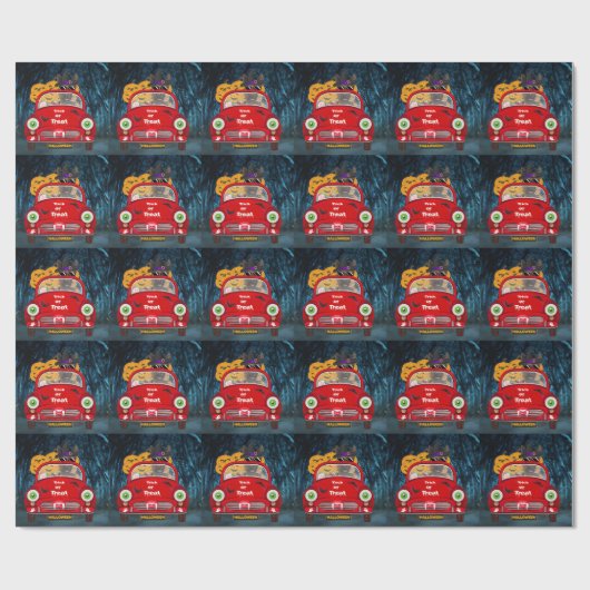 Duitse Shepherd Dog Driving Car Scary Halloween Cadeaupapier (Vlak)