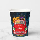 Duitse Shepherd Dog Driving Car Scary Halloween Papieren Bekers (Achterkant)