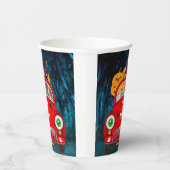 Duitse Shepherd Dog Driving Car Scary Halloween Papieren Bekers (Rechts)