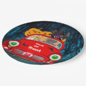 Duitse Shepherd Dog Driving Car Scary Halloween Papieren Bordje (Gekanteld)