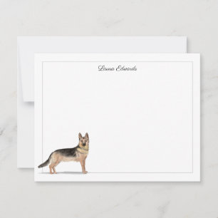 Duitse Shepherd Dog Gray Border op maat Notitiekaartje