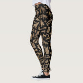 Duitse Shepherd Dog GSD - Goud op zwart Leggings (Links)