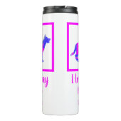 duitse Shepherd Dog Hot Pink & Blue Silhouette Thermosbeker (Achterkant)