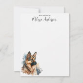 Duitse Shepherd Dog Modern Waterverf op maat Notitiekaartje (Voorkant)