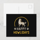 Duitse Shepherd Happy Howlidays Dog Funny Briefkaart (Voorkant / Achterkant)