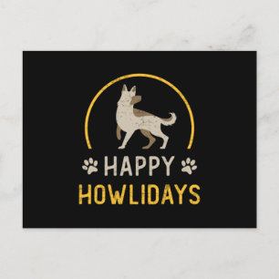 Duitse Shepherd Happy Howlidays Dog  Funny Briefkaart