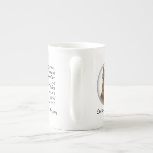 Duitse Shepherd Mam Bone China Mok (Achterkant)