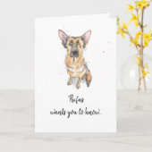 Duitse Shepherd, op maat gesneden Elzassdag van de Kaart (Gele Bloem)