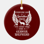 Duitse Shepherd pet dog guardian angel Keramisch Ornament (Achterkant)