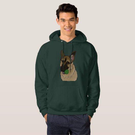 Duitse Shepherd Play Time with Ball Hoodie (Voorkant volledig)