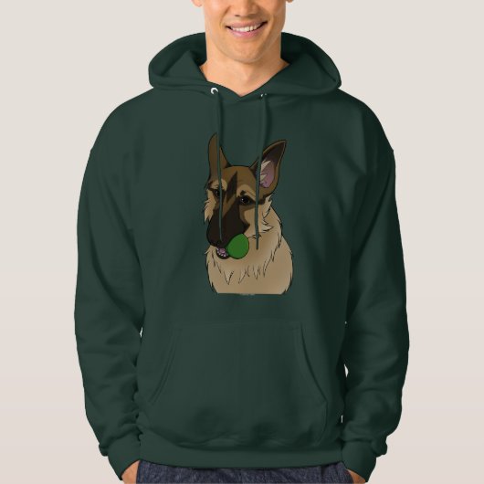 Duitse Shepherd Play Time with Ball Hoodie (Voorkant)