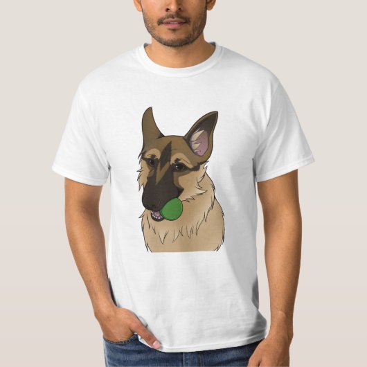 Duitse Shepherd Play Time with Ball T-shirt (Voorkant)