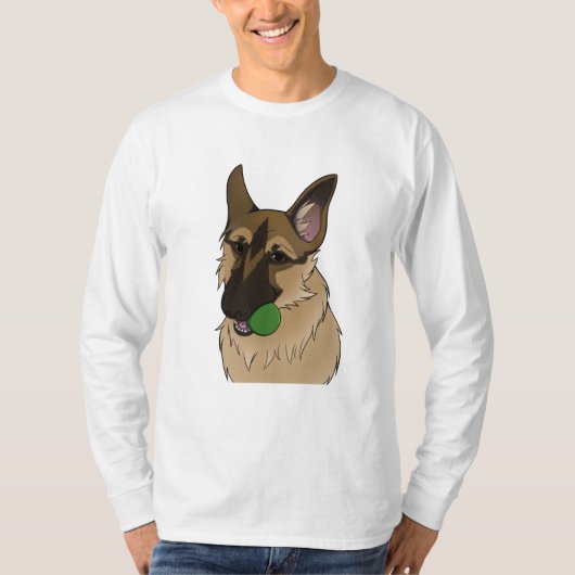 Duitse Shepherd Play Time with Ball T-shirt (Voorkant)