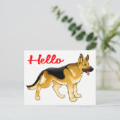 Duitse Shepherd Puppy Dog Hallo, denk aan jou Briefkaart (Staand voorkant)