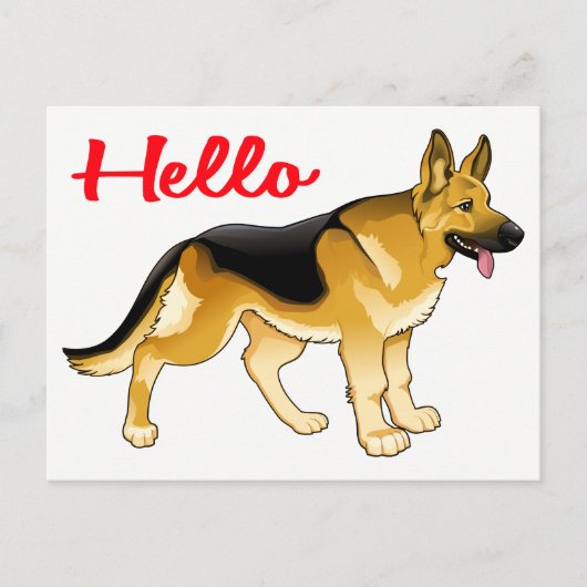 Duitse Shepherd Puppy Dog Hallo, denk aan jou Briefkaart (Voorkant)