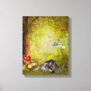Duitse Shepherd Puppy Fantasy Dog Art Canvas Afdruk