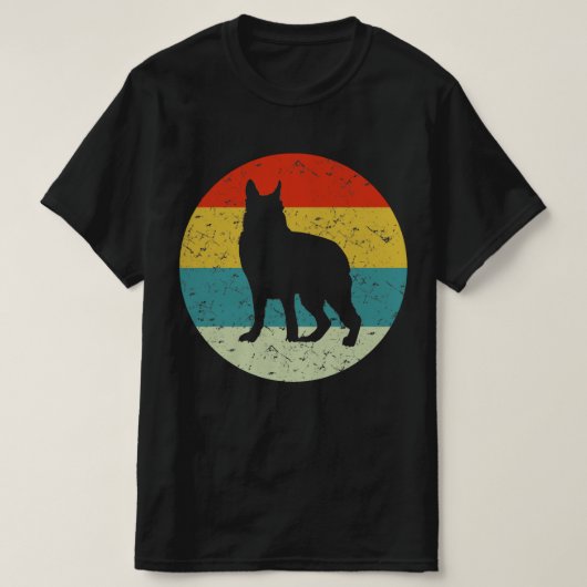DUITSE SHEPHERD retro silhouette 70s T-shirt (Design voorkant)