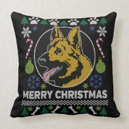 Duitse Shepherd Ugly kerstSweater Dog Design Kussen