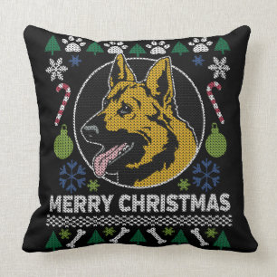Duitse Shepherd Ugly kerstSweater Dog Design Kussen