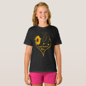 Duitse Sherpherd Mam met zonnebloem K9 Lovers T-shirt (Voorkant volledig)