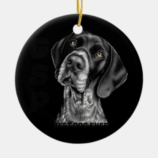 Duitse Short Hazard Pointer GSP Dog Mam Pap Best Keramisch Ornament (Voorkant)
