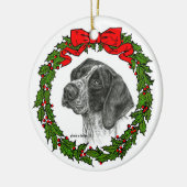 Duitse Shorthair Pointer Art van Glenda S. Harlan Keramisch Ornament (Links)